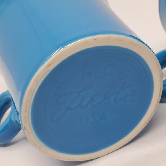 FIESTAWARE Homer Laughlin Classic Ring handle 10.5 Oz Cup Blue Set of 2 - Picture 6 of 11